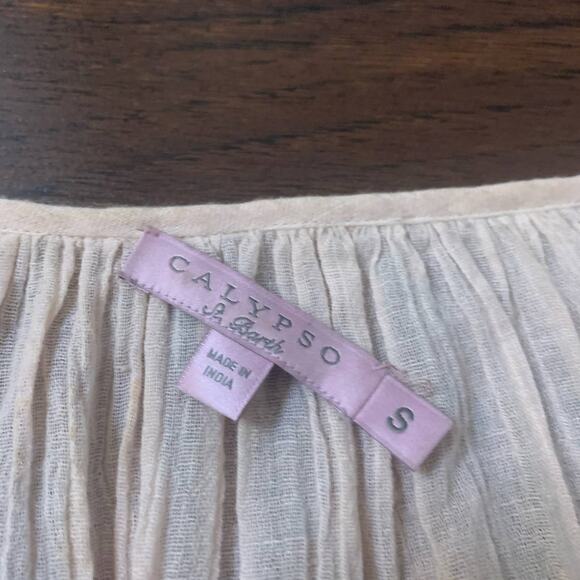 Calypso St. Barth light pink peasant top size S - Picture 7 of 9